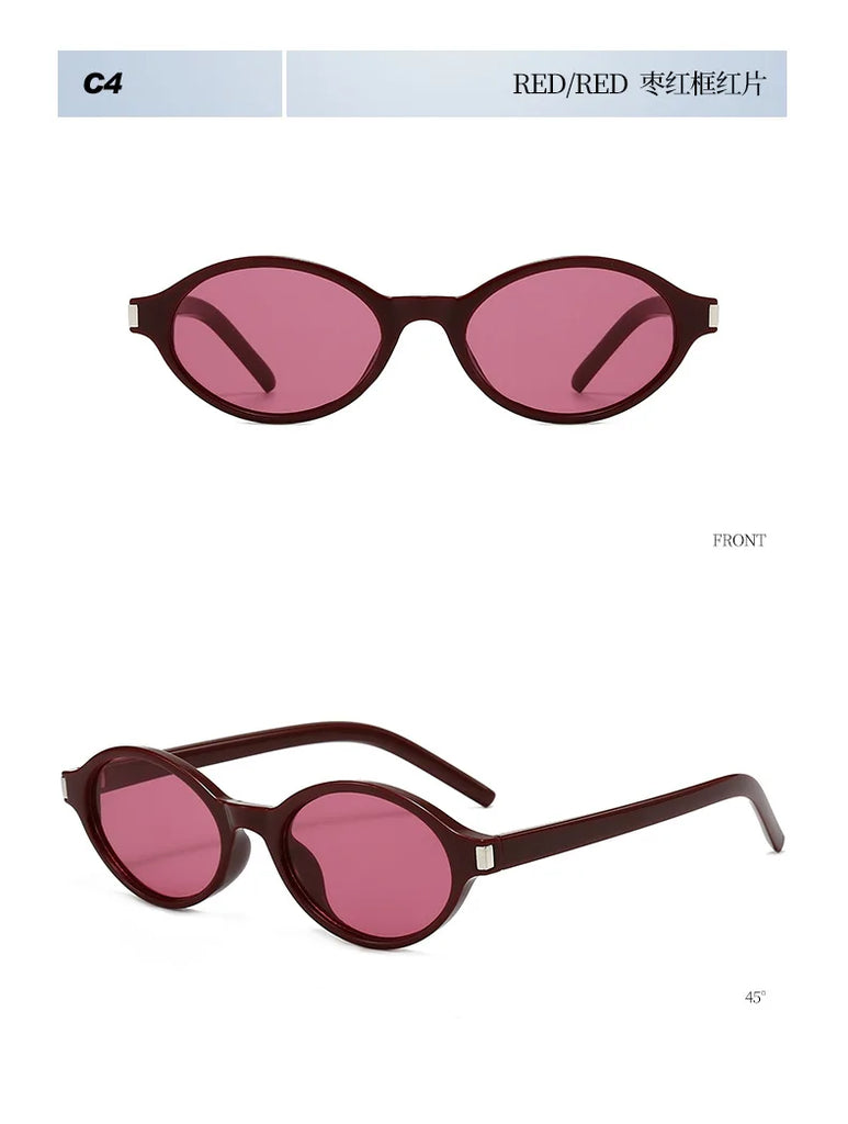Oval Rice Nail Retro Fashion Sunglasses – Customizable Myopia Lenses 0~-6.0