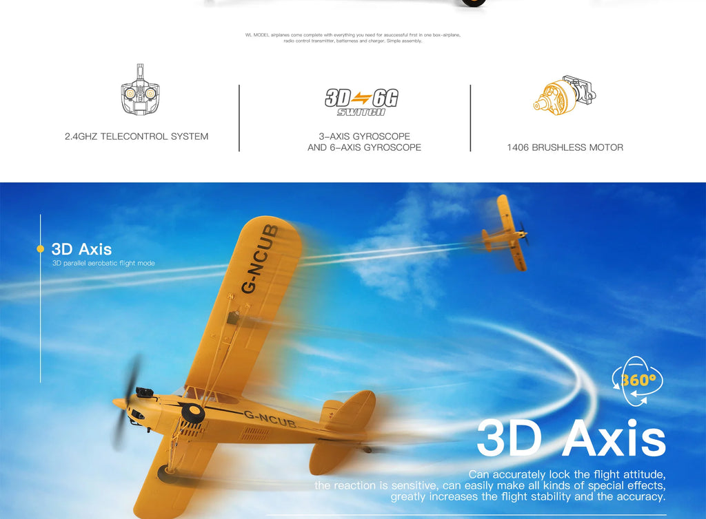 Qidi560 Moore M7 Off-Road RC Plane 4CH Brushless Remote Control Fixed Wing Aircraft – EPP Foam Model