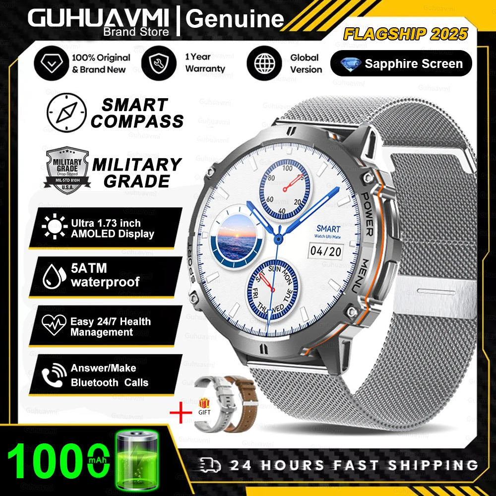 KAVSUMI X3 Outdoor GPS Smartwatch Ultra 2025 1000mAh AMOLED Display 10ATM Waterproof Bluetooth Call Sports Watch