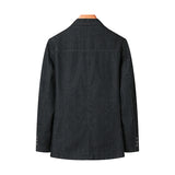 Men’s Solid Denim Jacket – Vintage Casual Slim Fit Cotton Blazer thumbnail 15