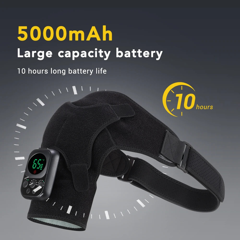 Wireless Shoulder Heating Pad With Massage 6 Temperature Levels App Control 5000mAh Battery AMH02