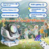 2025 Upgraded Bubble Machine with Remote Control, Automatic Rotation, RGB Lights, Rechargeable 1800mAh Battery, Type-C Charging – Kids & Party Fun thumbnail 5