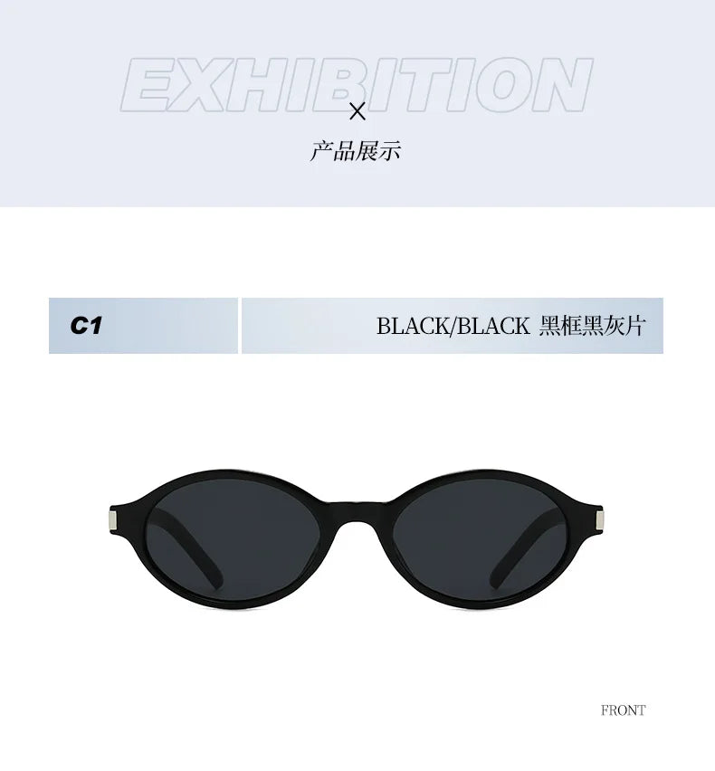 Oval Rice Nail Retro Fashion Sunglasses – Customizable Myopia Lenses 0~-6.0