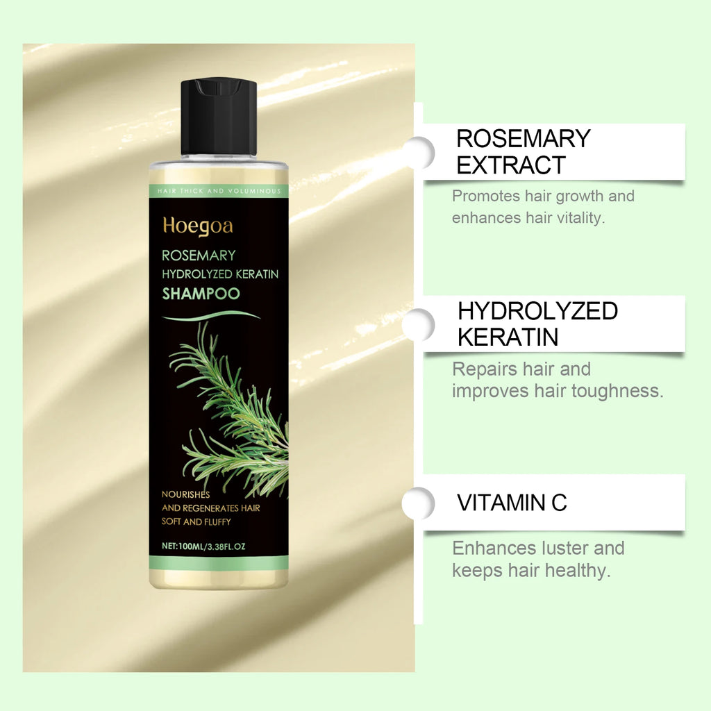 Rosemary Shampoo for Hair Growth, Anti-Dandruff, Soothing Scalp, Repair Split Ends, Nourishing Plant Extracts – 100ml