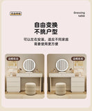 Makeup Vanity Dressing Table with Stool and Mirror – Modern Nordic Bedroom Dresser with Storage Drawers thumbnail 15