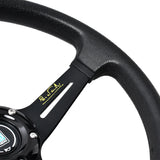 Universal 14 Inch Racing Steering Wheel Deep Dish PU Leather Drift Steering Wheel with ND Logo – Black thumbnail 11