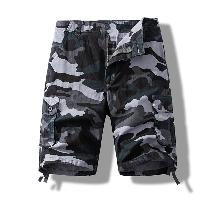 Men’s Cotton Cargo Knee-Length Tactical Shorts – Casual Hiking, Fishing & Sports Wear