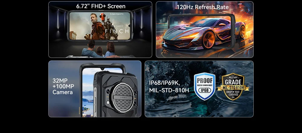Cubot KingKong Power 3 Rugged Smartphone – Android 14, 10200mAh, 6.72" 120Hz Display, 24GB+256GB, 123dB Speaker