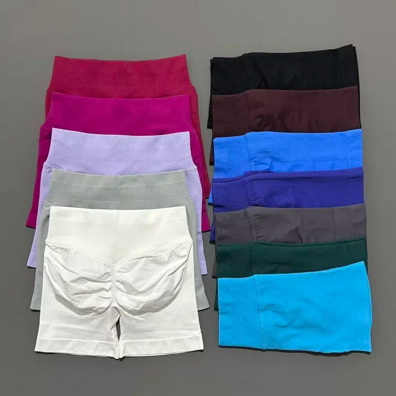 Women High Waist Fitness Shorts – Yoga, Gym, Running Sportswear