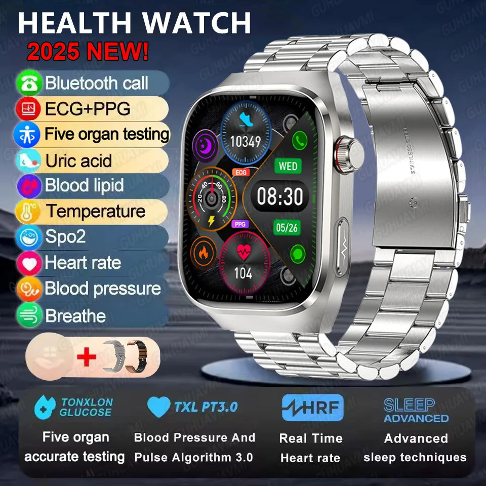 GUHUAVMI Micro Physical Examination Smart Watch with ECG, Uric Acid & Five-Organ Health Monitoring