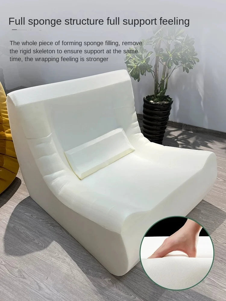 MOMO Caterpillar Single Recliner Lazy Sofa Wabi-Sabi Style Fabric Lounge Chair 78x103cm