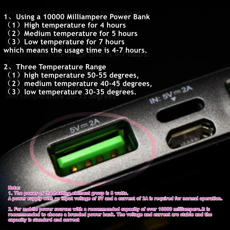 USB Heated Winter Camping Sleeping Bag – Down Cotton Ultralight Thermal Pad with 3-Stage Heating