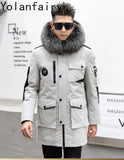 Real Mink Fur Inner Coat Men 90% Down 10% Feather Winter Mid-Length Jacket with Hood and Fox Fur Collar thumbnail 14