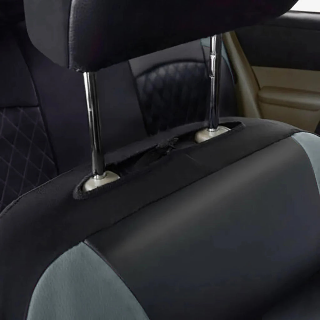 All Season Quilted PU Leather Car Seat Cover Set – Full Surround Waterproof Universal Fit for Sedan, SUV & Pick-Up Truck