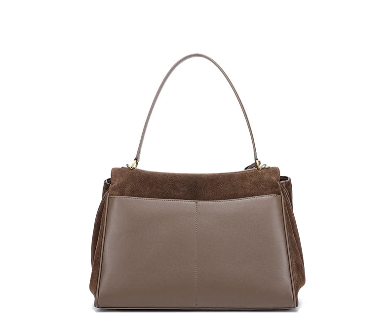 Women’s Genuine Suede Leather Large Capacity Shoulder Tote Bag Luxury Casual Handbag