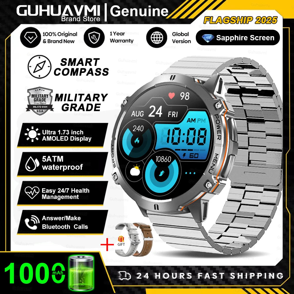 KAVSUMI X3 Outdoor GPS Smartwatch Ultra 2025 1000mAh AMOLED Display 10ATM Waterproof Bluetooth Call Sports Watch