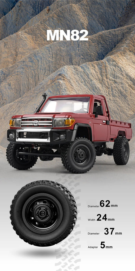 MN82 LC79 1:12 Retro 4WD RC Pickup Truck with LED Lights – Professional Remote Control Off-Road Model