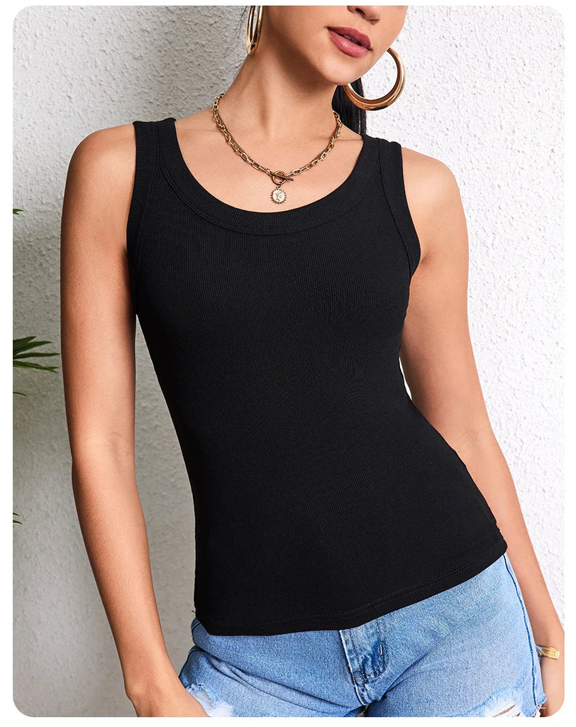 3-Piece Women’s Solid Color Knit Tank Top Vest Set