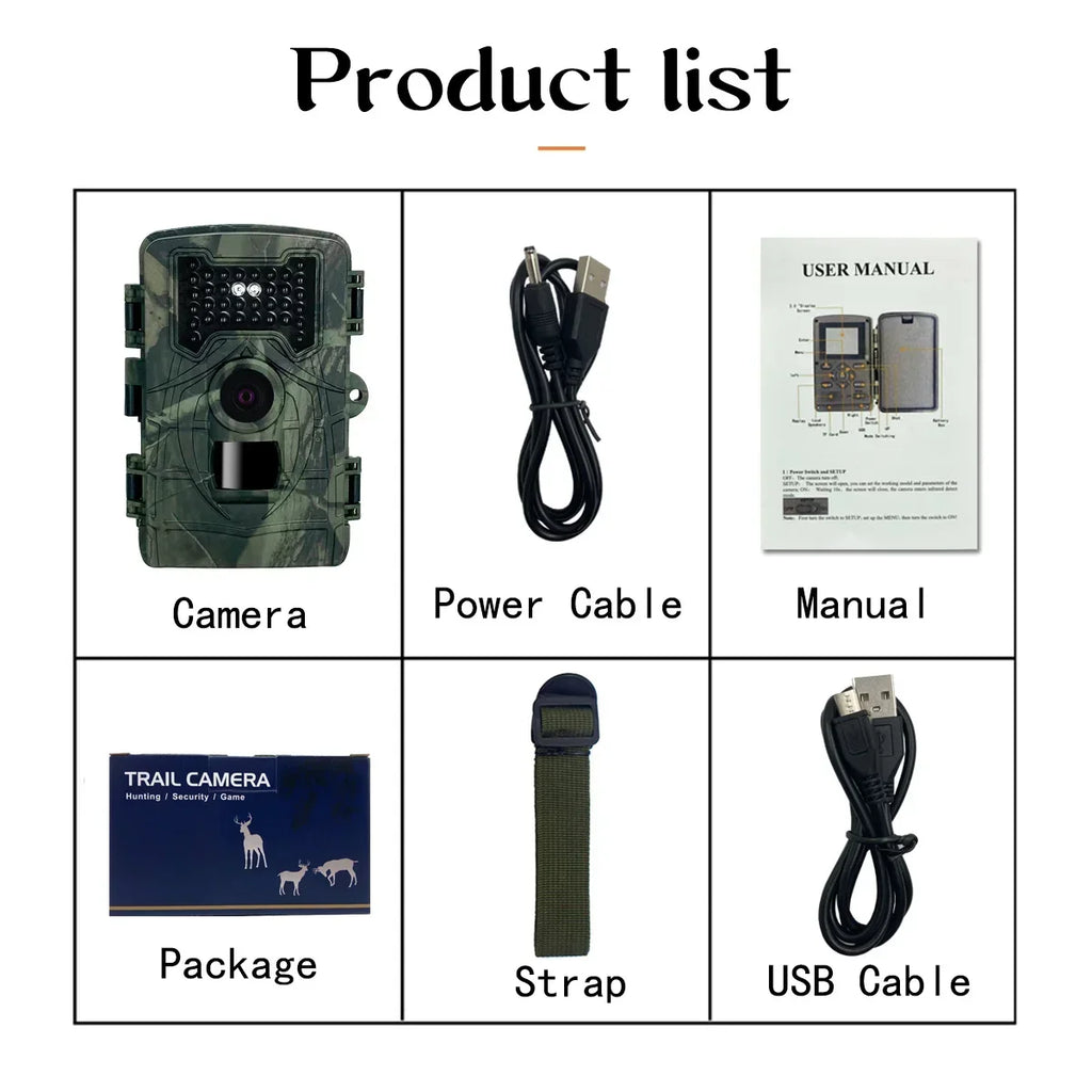 36MP Wildlife Hunting Camera with 1080P Video, 120° Wide Lens, 0.3s Trigger, Night Vision, IP66 Waterproof