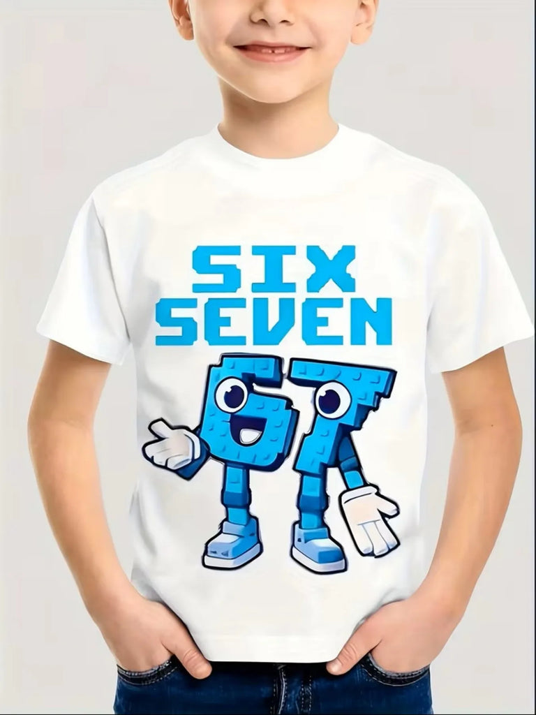 Kids Graphic Print T-Shirt Summer Short Sleeve Loose Fit Tee 7–15 Years