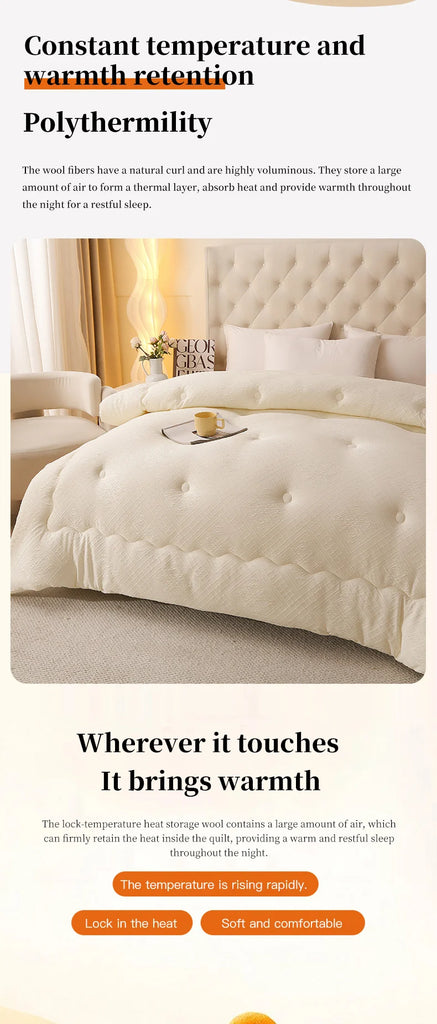 A-Class Australian Wool Quilt Thick Warm Winter Doona Four Season Quilted Quilt Core