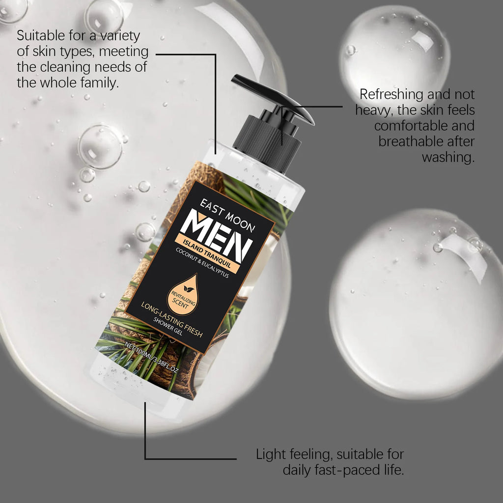 Men's Eucalyptus Coconut Body Wash 100ml – Deep Cleansing, Refreshing Scent, Long-Lasting Fragrance