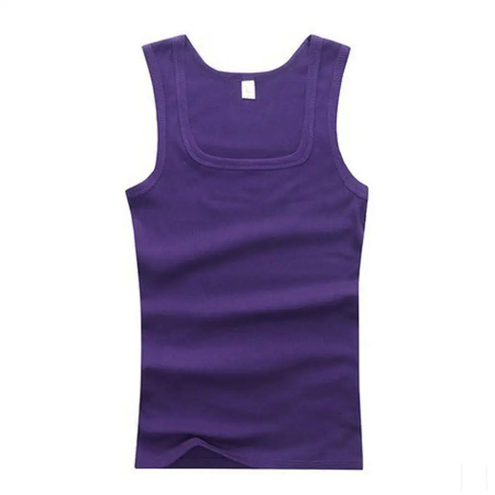 Men’s Sleeveless Cotton Fitness Tank Top – Breathable Summer Gym Vest