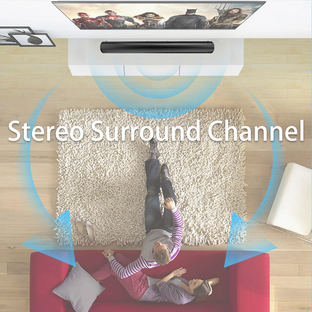 TV Car Sound Bar – Wired & Wireless Bluetooth Home Surround SoundBar for PC, Theater, TV, and Computer