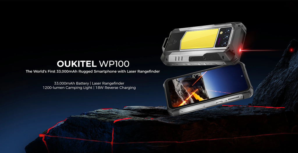 OUKITEL WP100 Rugged Smartphone – 33,000mAh, Laser Rangefinder, 200MP Camera, 36GB+512GB, 6.8" FHD+, NFC GPS 5G