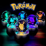 Pokemon 5cm Crystal Ball 3D LED Night Light – Pikachu, Charizard, Gengar & Eevee Gift Model thumbnail 6