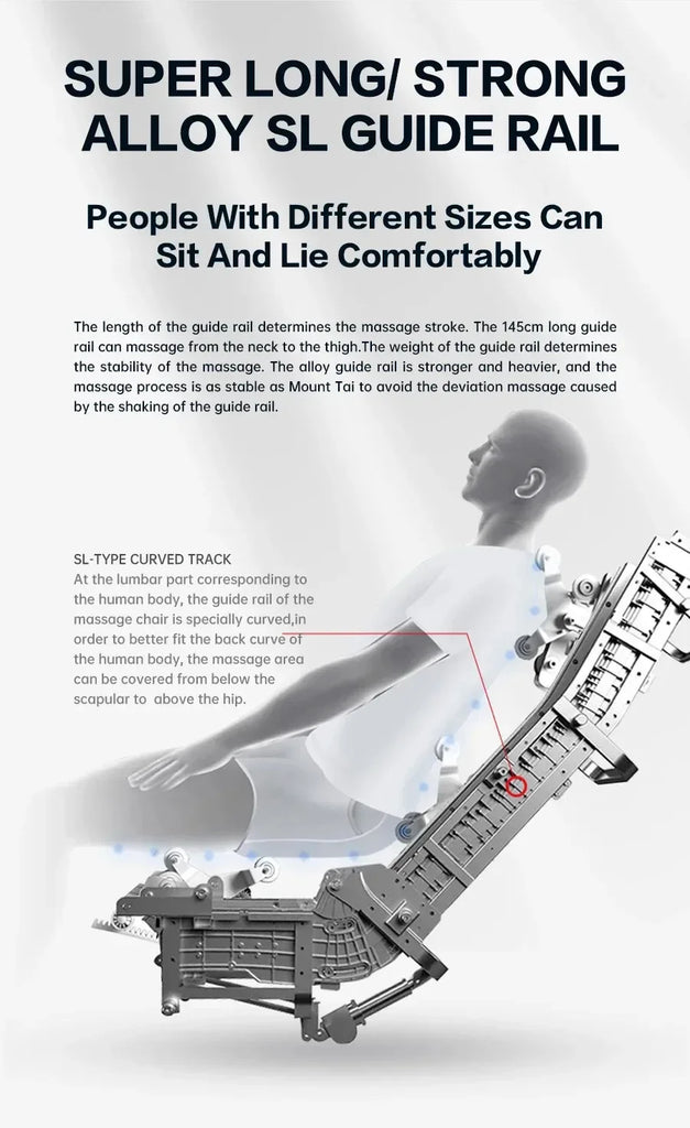 Full Body Elastic Massage Chair with Voice Control, Heating & Foot Roller – LCD Remote, OUCEY