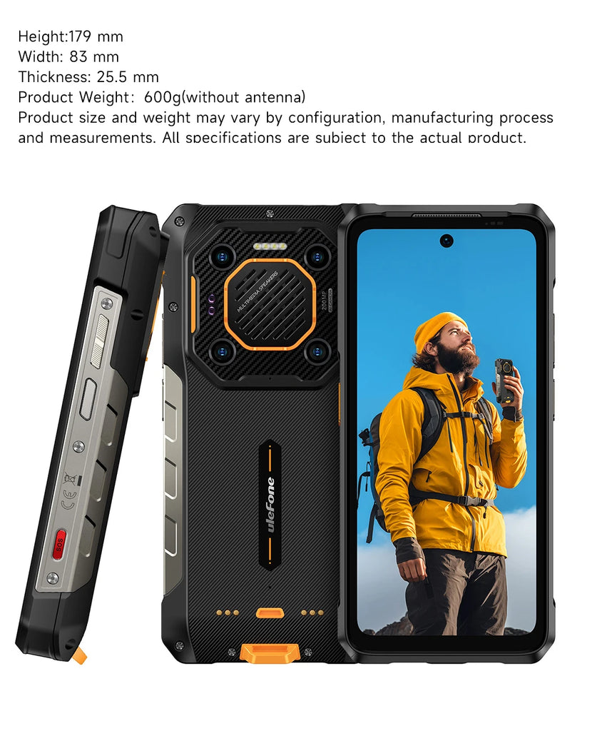 Ulefone Armor 26 Ultra 5G Rugged Waterproof Smartphone 120W Fast Charging 15600mAh 200MP+64MP Camera 24GB+512GB NFC