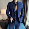 Men’s 3-Piece Business Casual Suit Set – Blazer, Vest & Pants | British Style Slim Fit Formal Wear