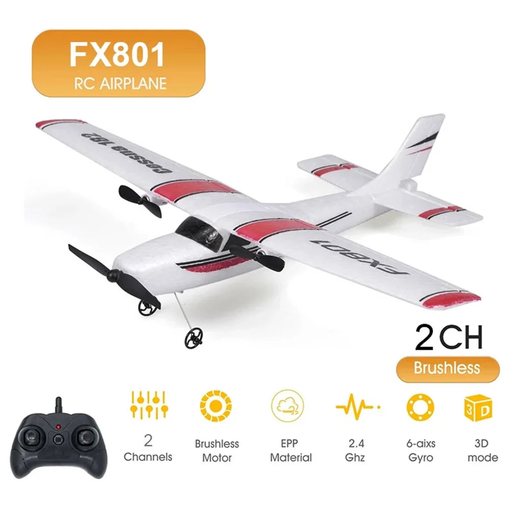 FX801 RC Plane EPP Foam 2.4G 2CH RTF Remote Control Airplane for Kids