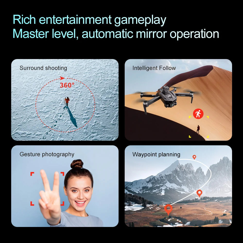 V168 Pro MAX 8K GPS Drone with 5G WIFI, 4.5" Screen, FPV, 360° Obstacle Avoidance & Brushless Motor RC Quadcopter