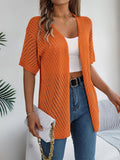 Casual Hollow Out Knitted Short Sleeve Cardigan for Women thumbnail 27