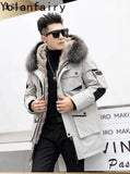 Real Mink Fur Inner Coat Men 90% Down 10% Feather Winter Mid-Length Jacket with Hood and Fox Fur Collar thumbnail 13