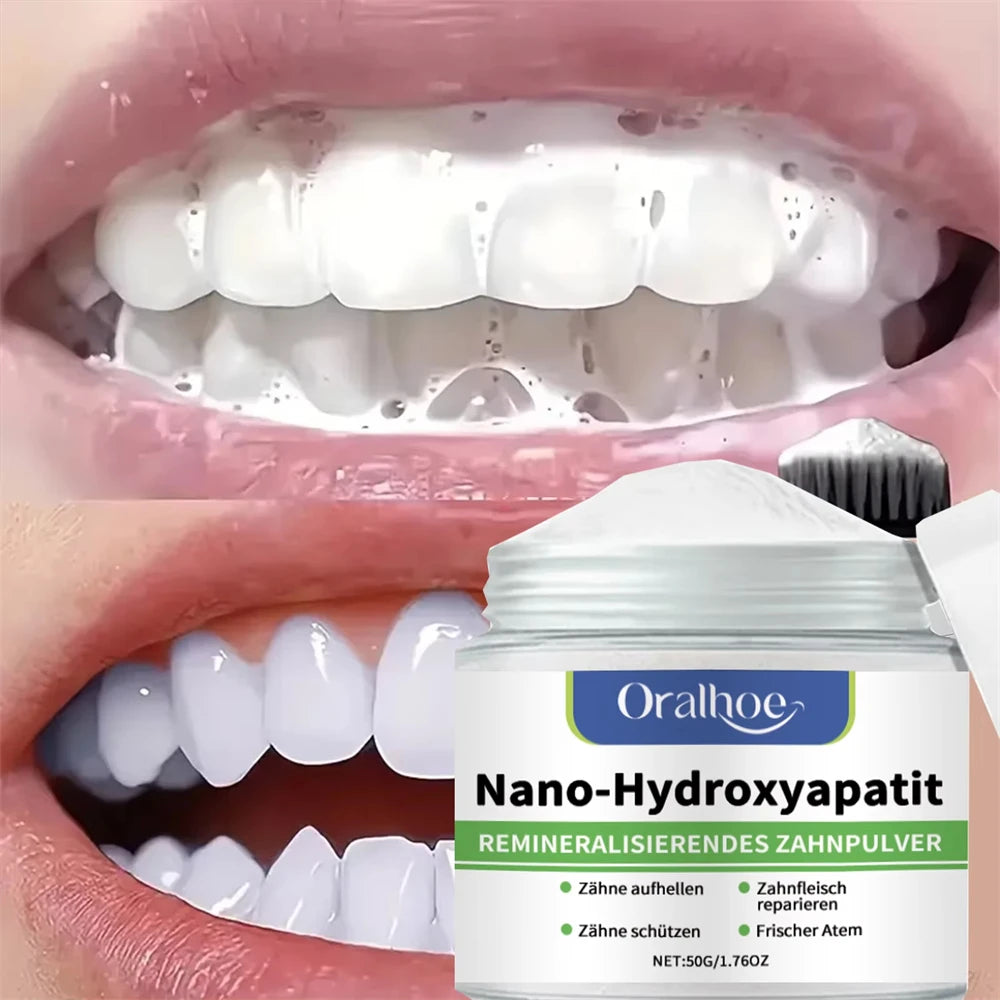 Winter Whitening Tooth Powder with 10% Hydroxyapatite – Enamel Repair, Remineralizing Formula, Cool Mint Fresh Breath