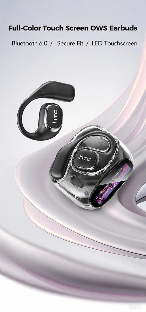 HTC NE11 Bluetooth 6.0 OWS Wireless Headphones – Smart Translation Earphones with Touch Screen & Long Battery Life