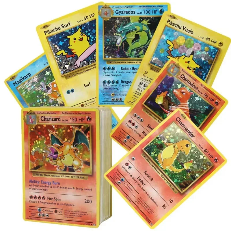 Pokemon Collection Cards Edition – Charizard & Pikachu Flash Cards Game PTCG Hobby Set