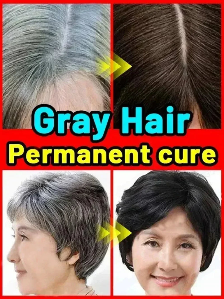 White to Black Gray Hair Serum – Natural Color Repair & Nourishing Essence for Men and Women