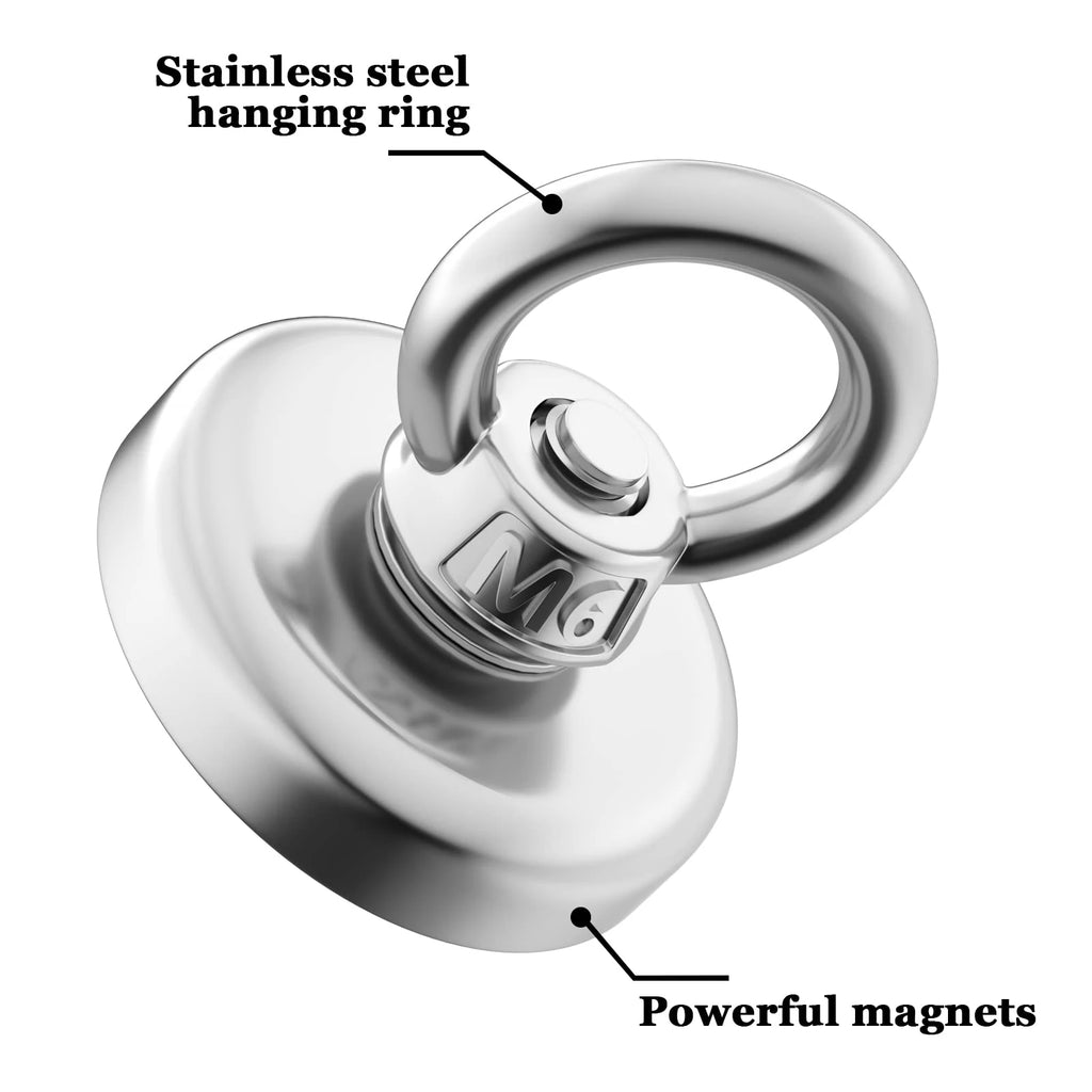 Super Strong Neodymium Fishing Magnet with Eyebolt and Countersunk Hole