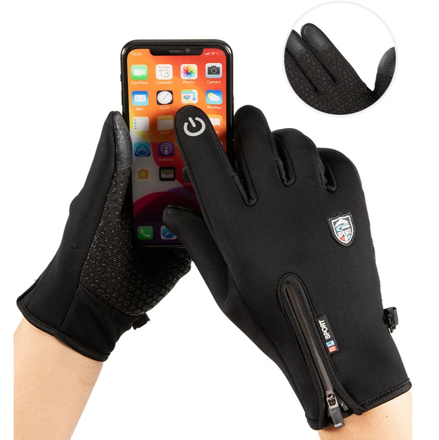 Touchscreen Fleece Warm Gloves – Waterproof, Windproof, Non-Slip Winter Gloves for Men & Women