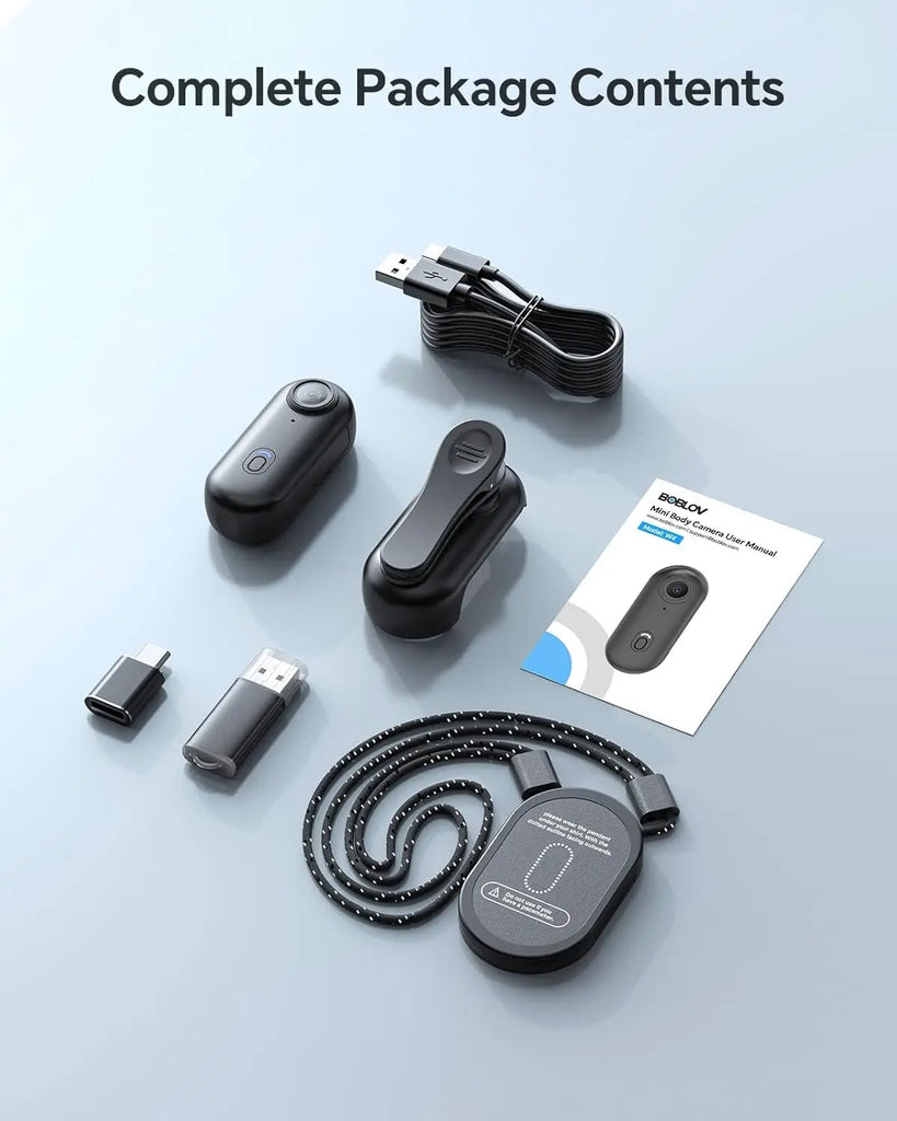 4K Mini Body Camera 1080P Wearable Recorder with 128GB Support and Rotatable Clip