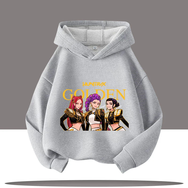 K-pop Demon Hunters Hoodie for Kids – Boys & Girls Fashion Pullover with Saja Print