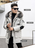 Real Mink Fur Inner Coat Men 90% Down 10% Feather Winter Mid-Length Jacket with Hood and Fox Fur Collar thumbnail 11