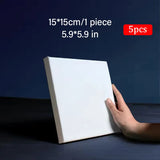 5pcs White Blank Square Artist Canvas Wooden Frame Cotton Boards for Oil, Acrylic & Watercolor Painting thumbnail 29
