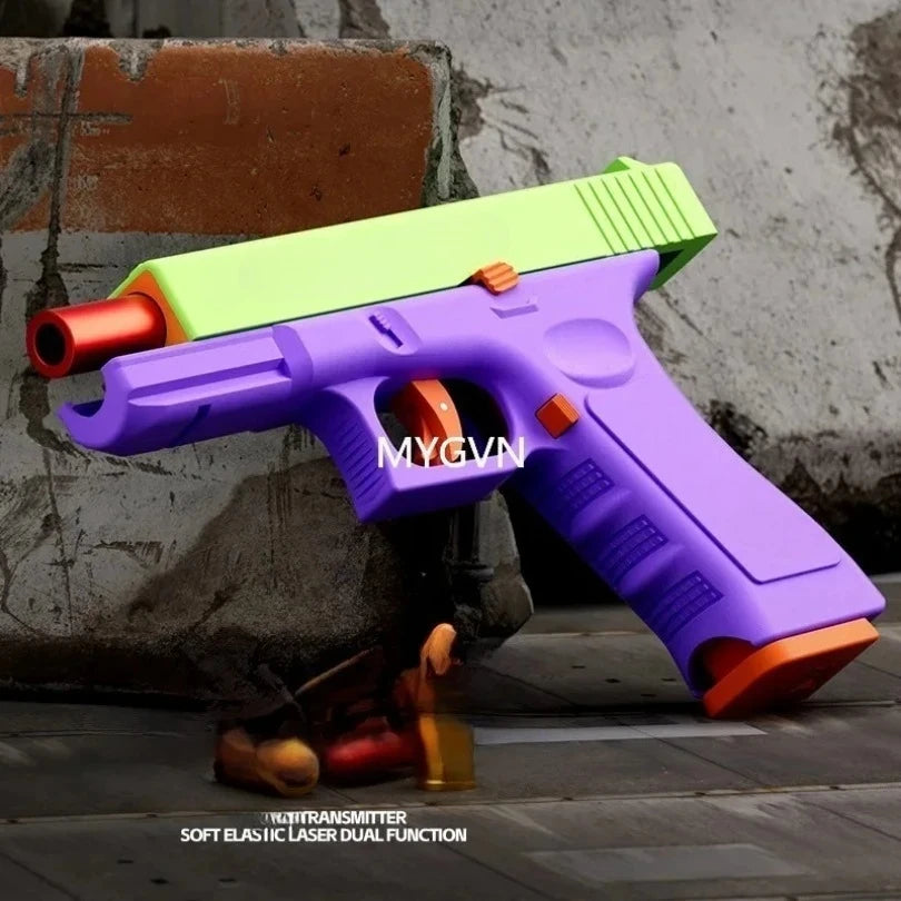 Multi‑Functional Soft Bullet Laser Toy Pistol with Shell Ejection & Double Firing Mode