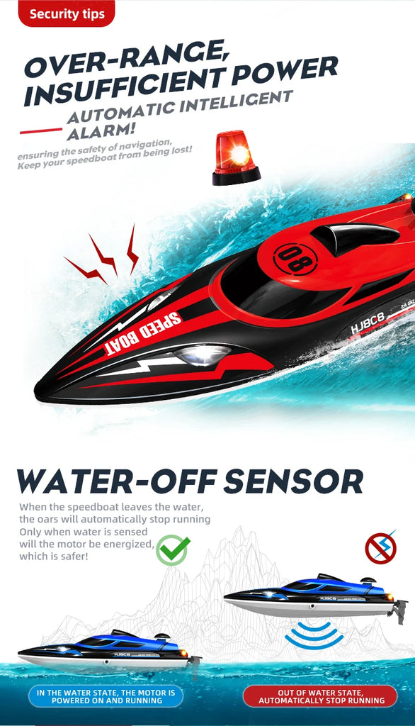 HJ808 RC Battery Boat 2.4GHz 25km/h High-Speed Remote Control Racing Ship Model Toy