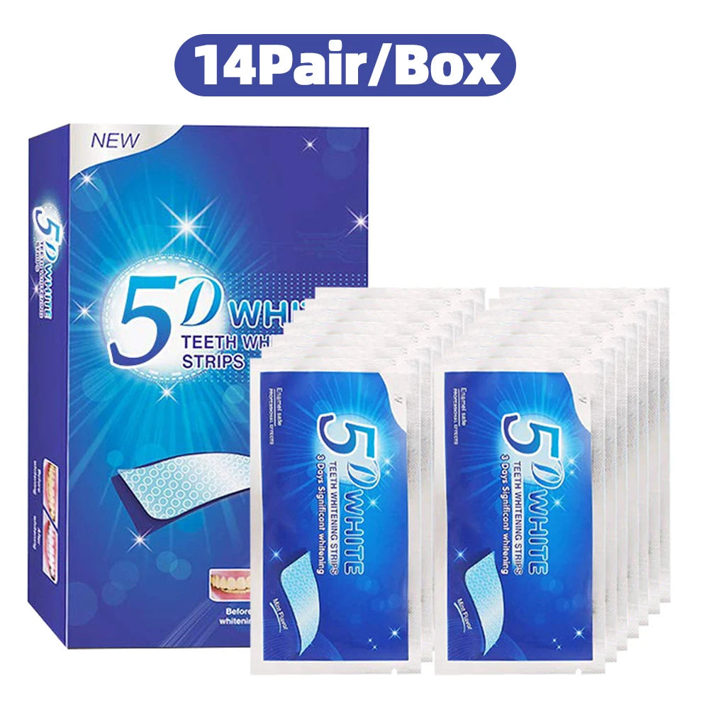 VACLAV 5D Teeth Whitening Strips Kit – 7/14/21/28 Pairs – Home Use Whitening for Coffee & Smoking Stains